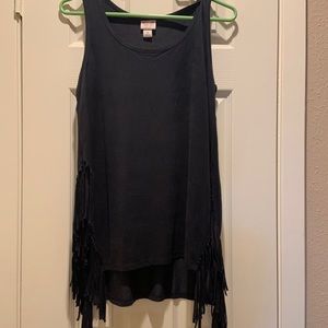 Mossimo Black fringed top.